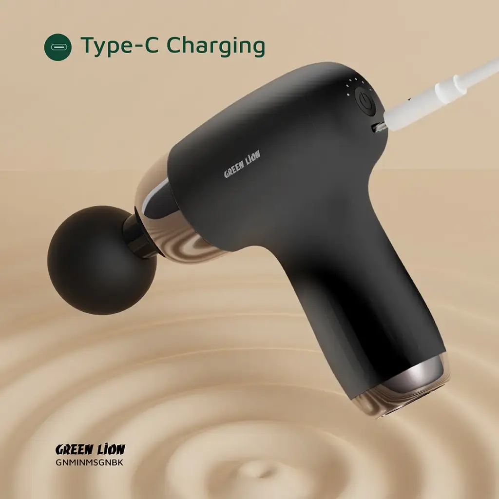 GREEN LION MINI MASSAGE GUN 6 SPEED LEVELS BLACK GNMINMSGNBK thumbnail 13