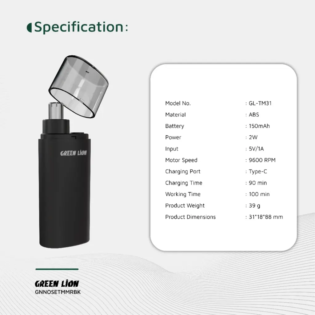 GREEN LION NOSE PRO NOSE AND EAR TRIMMER BLACK GNNOSETMMRBK thumbnail 15