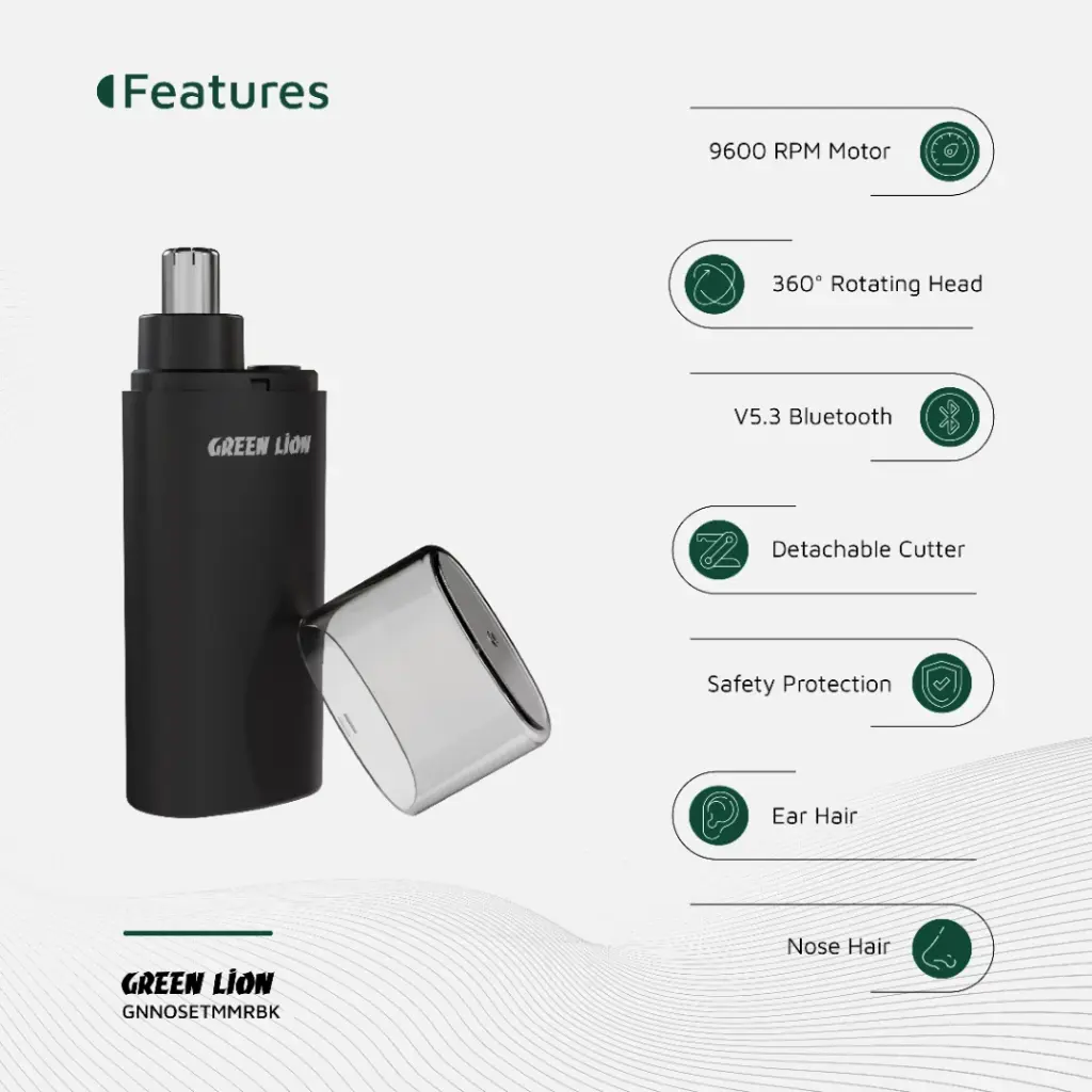 GREEN LION NOSE PRO NOSE AND EAR TRIMMER BLACK GNNOSETMMRBK thumbnail 13