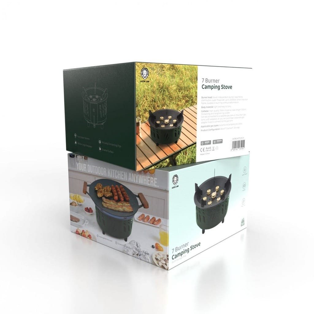 GREEN LION SEVEN BURNER CAMPING STOVE WITH STORAGE BAG GREEN GN7BCMSTOVEGN thumbnail 5