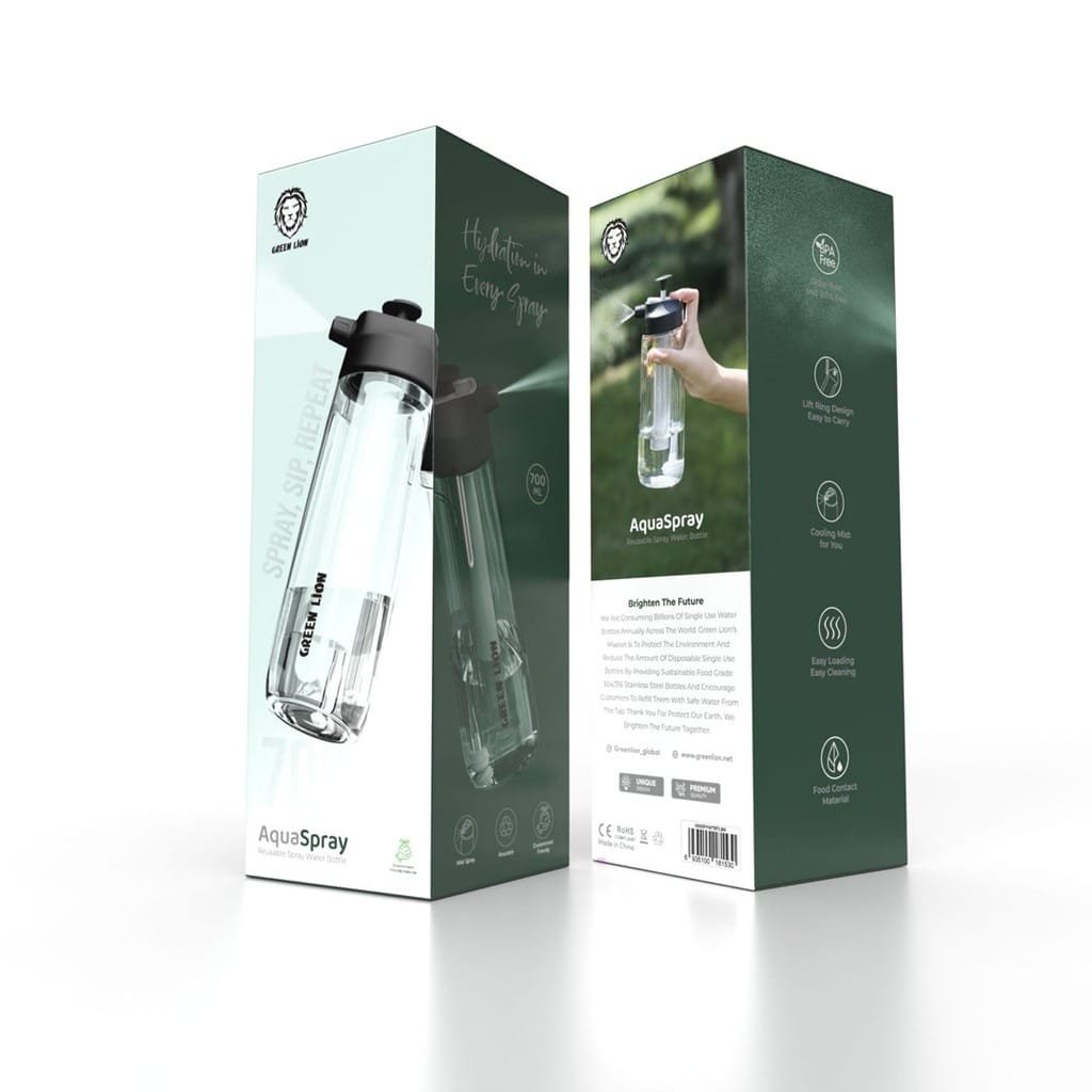 GREEN LION AQUA SPRAY WATER BOTTLE 700 ML BLACK GNSPYWTBTLBK thumbnail 5