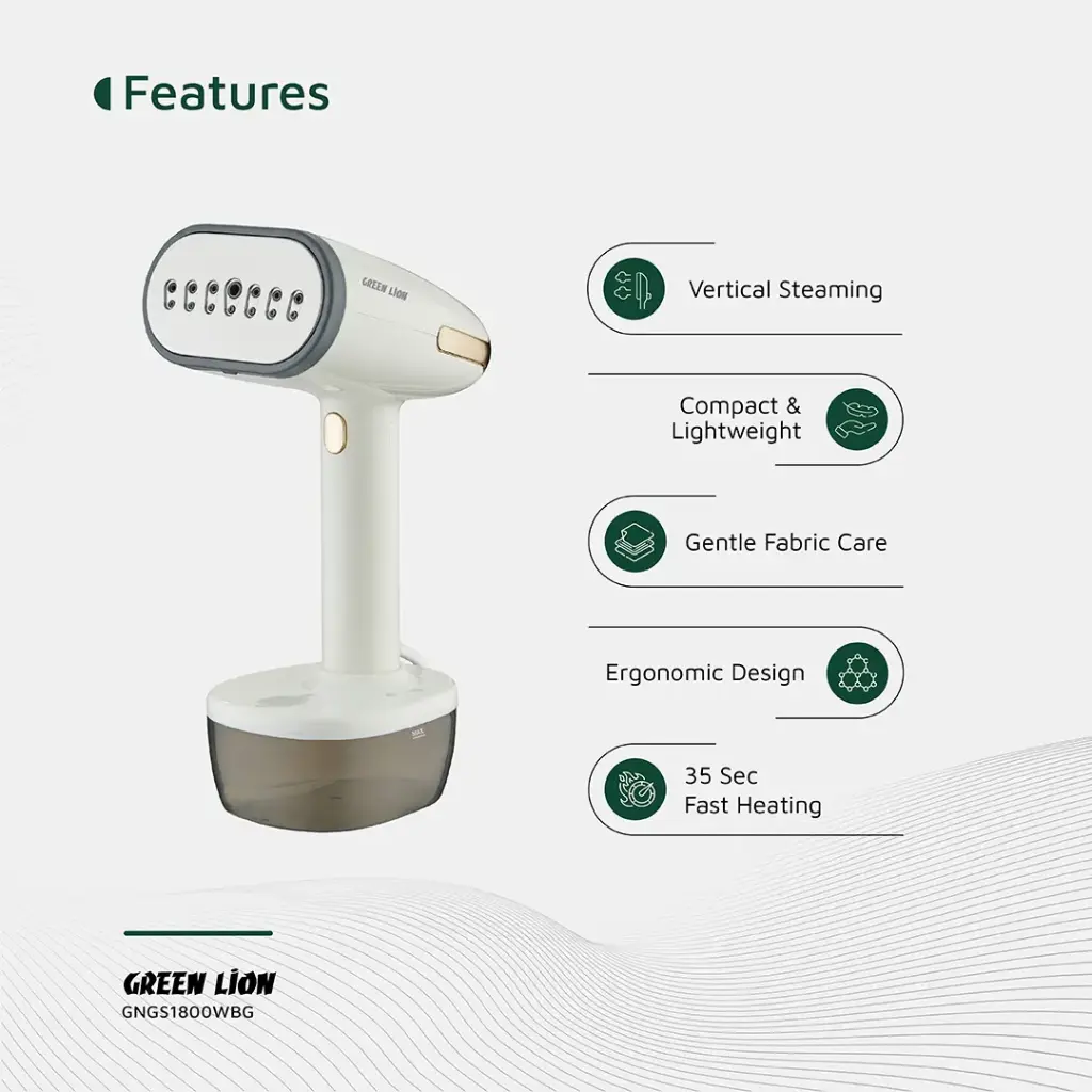GREEN LION GARMENT STEAMER 1800W BEIGE GNGS1800WBG thumbnail 6
