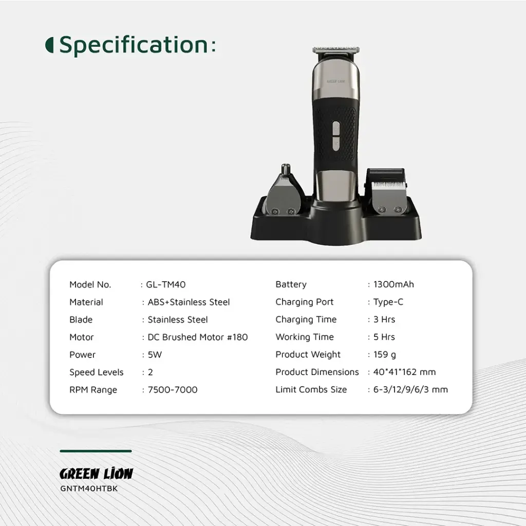 GREEN LION TRIM MASTER 5 IN 1 TRIMMER BLACK GNTM40HTBK thumbnail 7