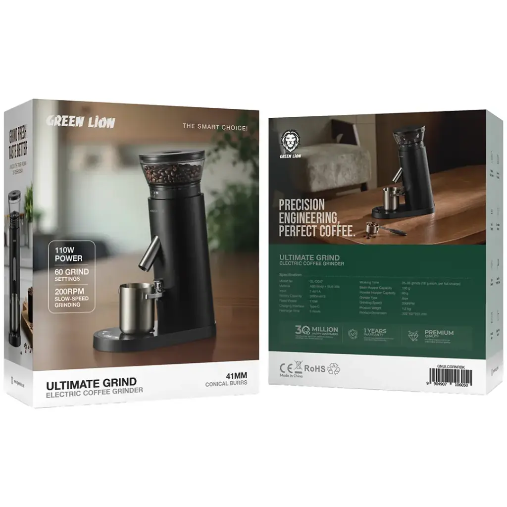 GREEN LION ULTIMATE GRIND ELECTRIC COFFEE GRINDERBLACK GNULCGRNRBK thumbnail 5