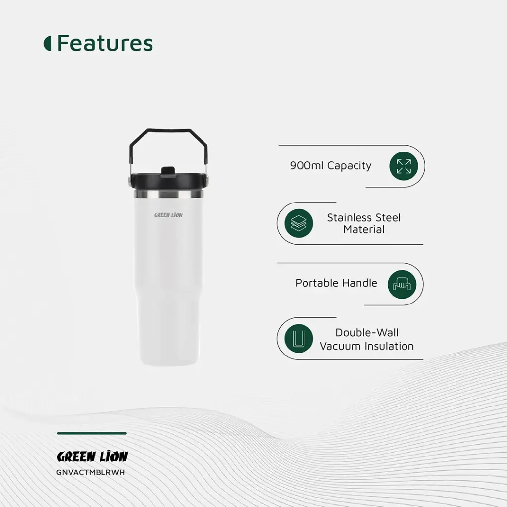 GREEN LION VACUUM TUMBLER 900ML WHITE GNVACTMBLRWH thumbnail 8