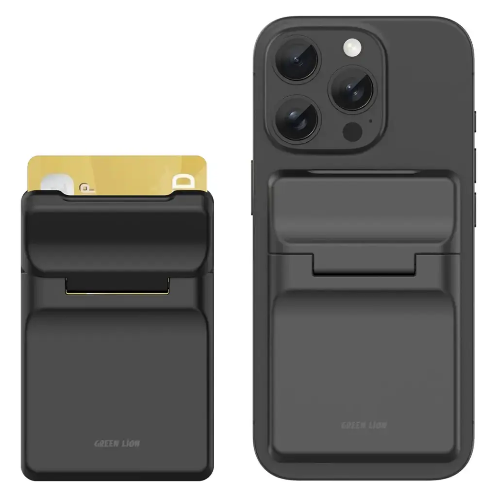 GREEN LION W3 MAGSAFE WALLET CARD HOLDER BLACK GNW3MGHLDBK thumbnail 7