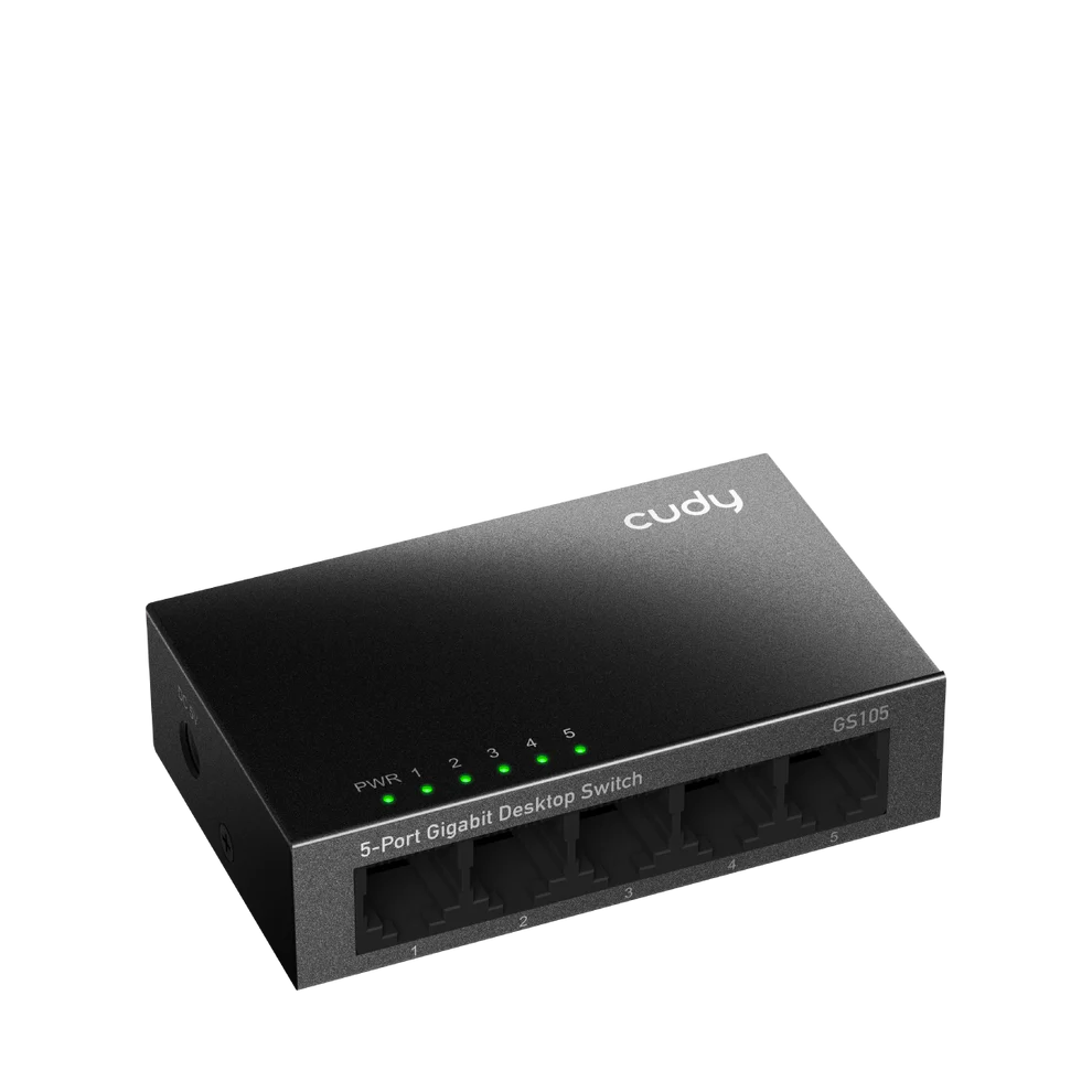 Cudy 5-Port Gigabit Ethernet Network Switch (Black, GS105D) - Compact and High-Speed Connectivity thumbnail 6