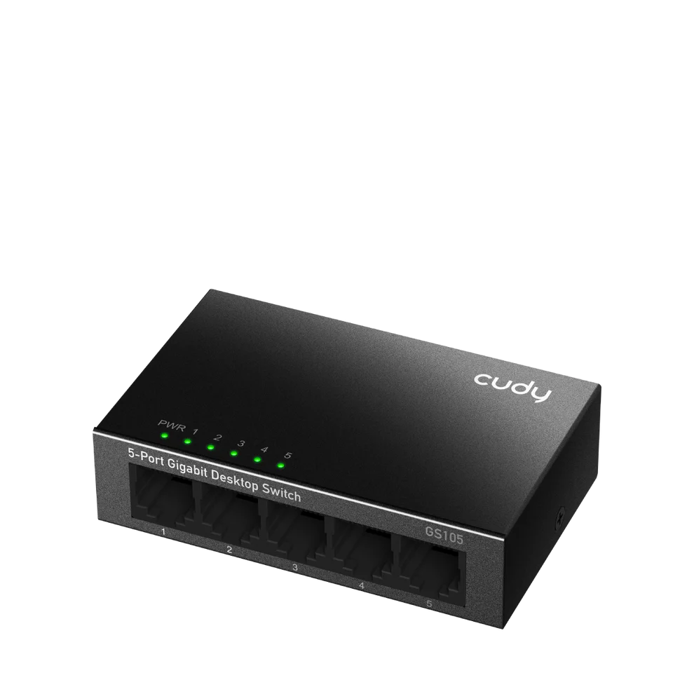 Cudy 5-Port Gigabit Ethernet Network Switch (Black, GS105D) - Compact and High-Speed Connectivity thumbnail 7