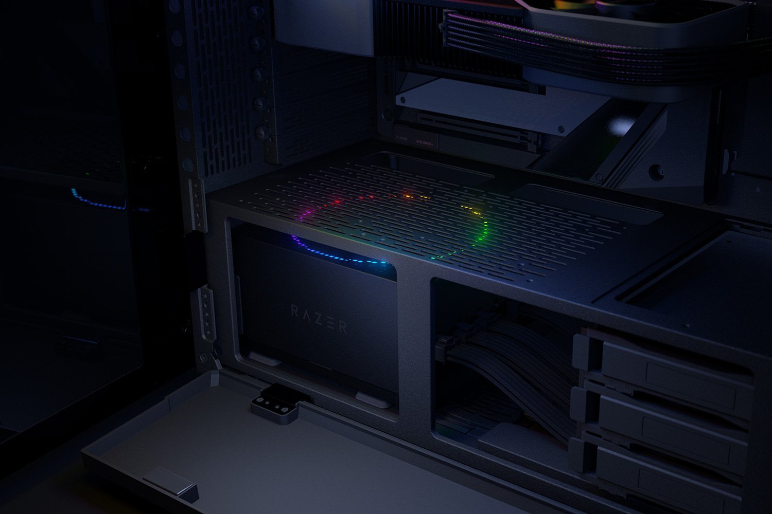 Razer Katana Chroma RGB 1200W 80 Plus Platinum Modular SMPS (RC21-01840400-R3W1) - High-Efficiency Power Supply with ARGB Lighting thumbnail 13