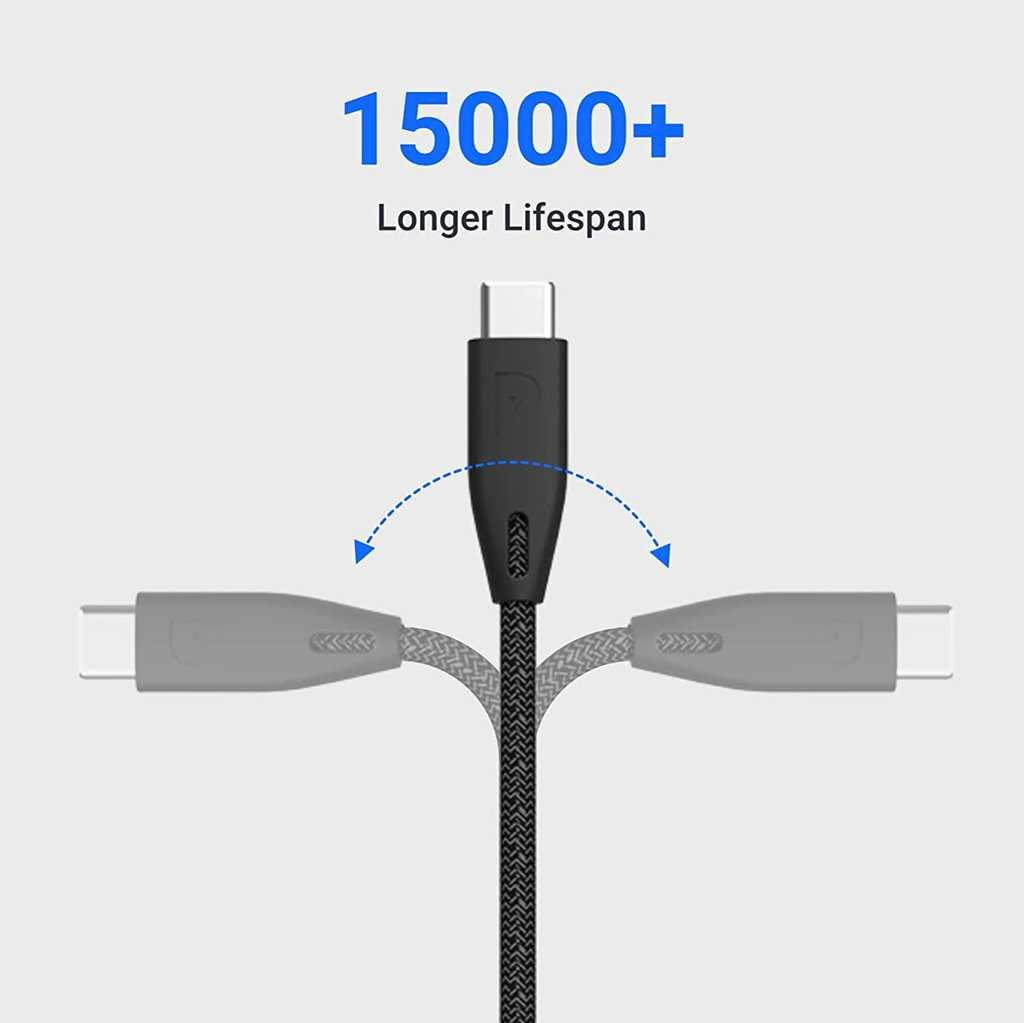 POWEROLOGY BRAIDED USB C TO USB C CHARGING CABLE 100W 2M BLACK PBCC2BK thumbnail 6