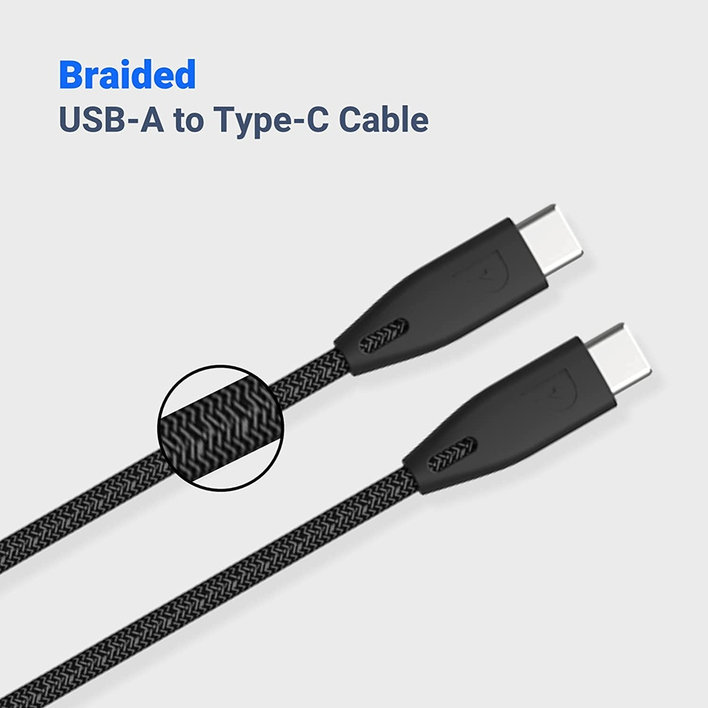 POWEROLOGY BRAIDED USB C TO USB C CHARGING CABLE 100W 2M BLACK PBCC2BK thumbnail 5