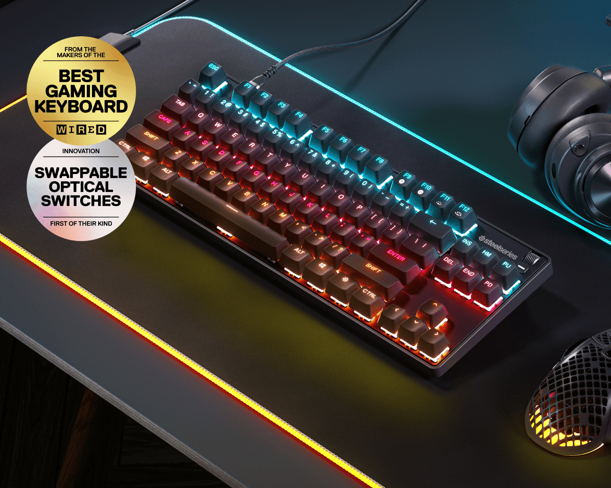 SteelSeries Apex 9 TKL Gaming Keyboard Black (64847) - Mechanical Switches, RGB Illumination, Customizable Keys thumbnail 7