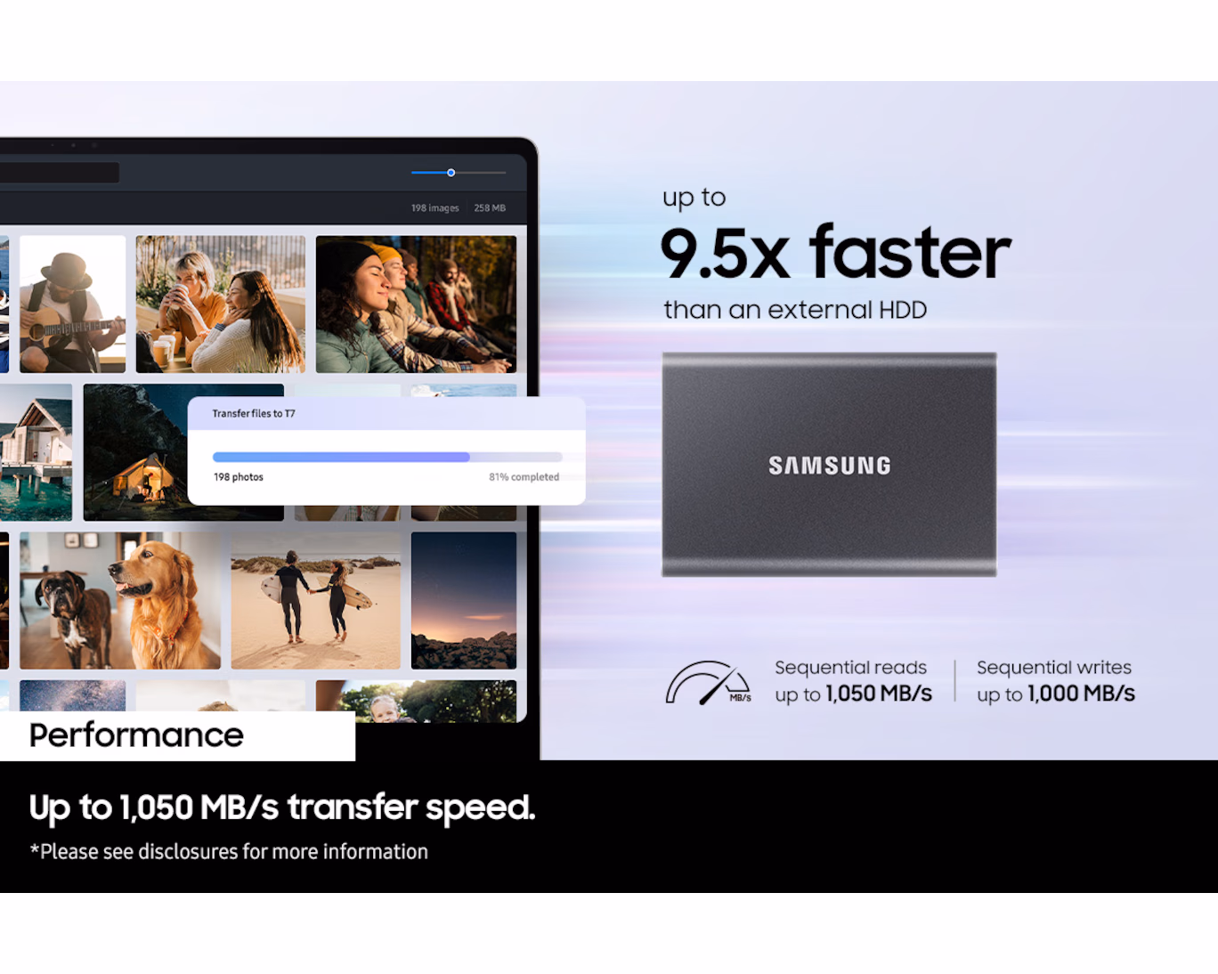 SAMSUNG PORTABLE SSD T7 1TB MU-PC1T0T GREY thumbnail 11