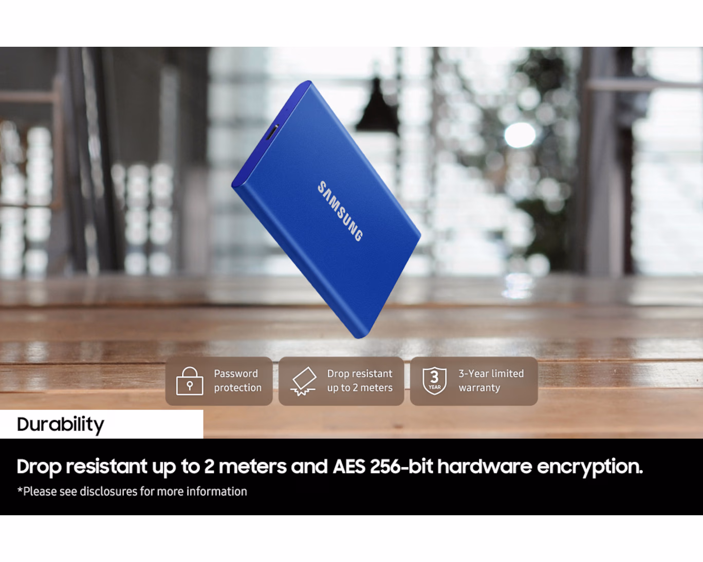 SAMSUNG PORTABLE SSD T7 1TB MU-PC1T0T GREY thumbnail 8
