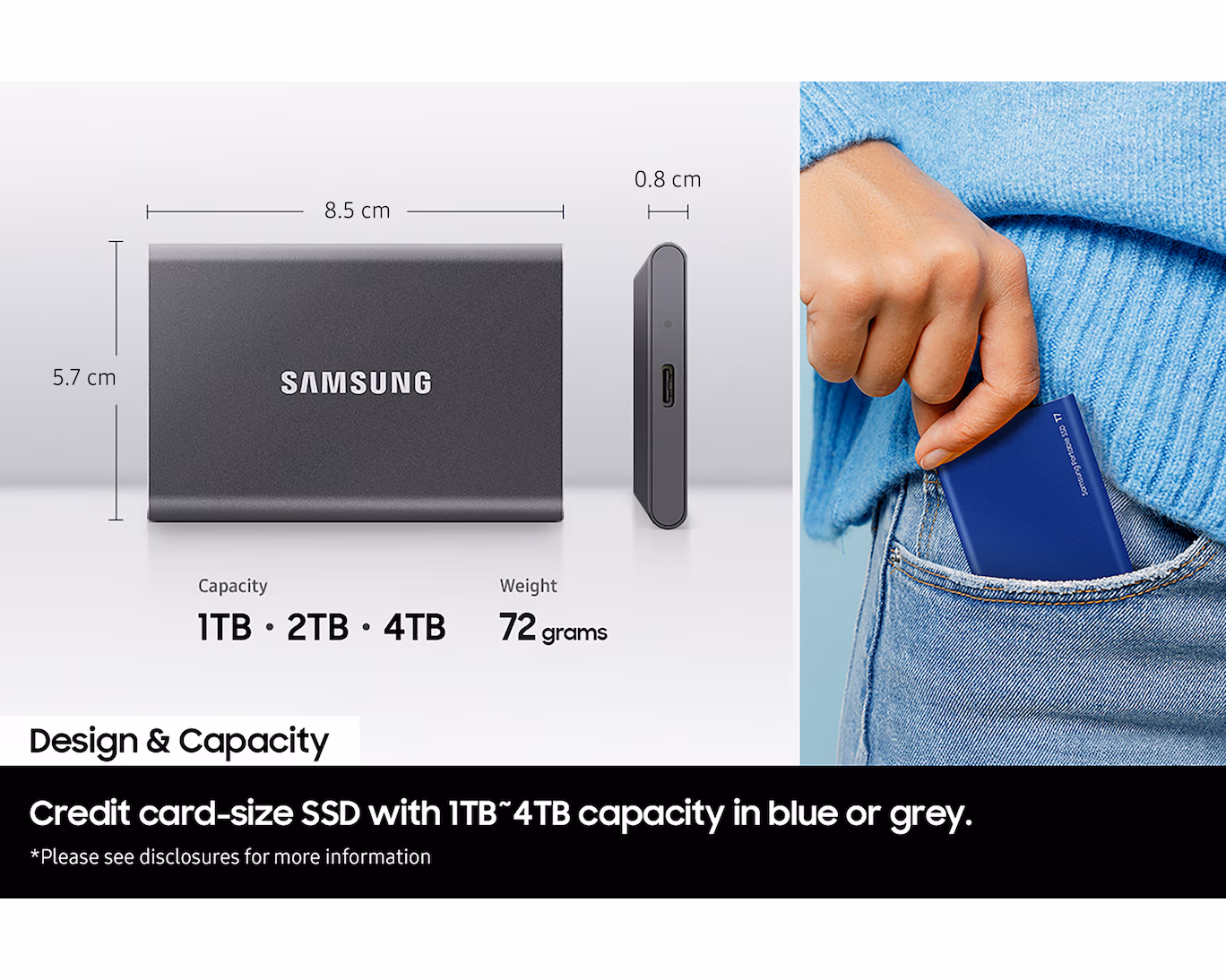SAMSUNG PORTABLE SSD T7 1TB MU-PC1T0T GREY thumbnail 12