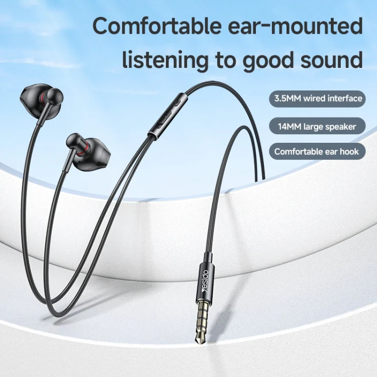 YESIDO ALUMINIUM ALLOY 3.5MM JACK WIRED EARPHONE BLACK YH47 thumbnail 12