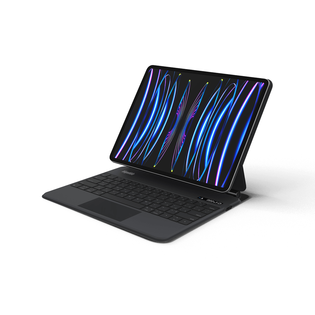 BLUPEBBLE IPAD AIR 11 INCH M2/M3  MAGIC FOLIO KEYBOARD W TRACKPAD ENG/ARB BLACK BP-MFIPAD11AIR2025AR-BK thumbnail 5