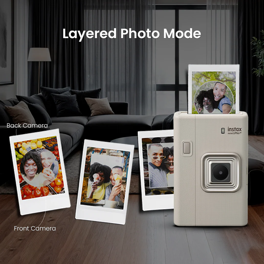 FUJIFILM INSTAX MINI LIPLAY PLUS HYBRID INSTANT CAMERA SAND BEIGE thumbnail 7