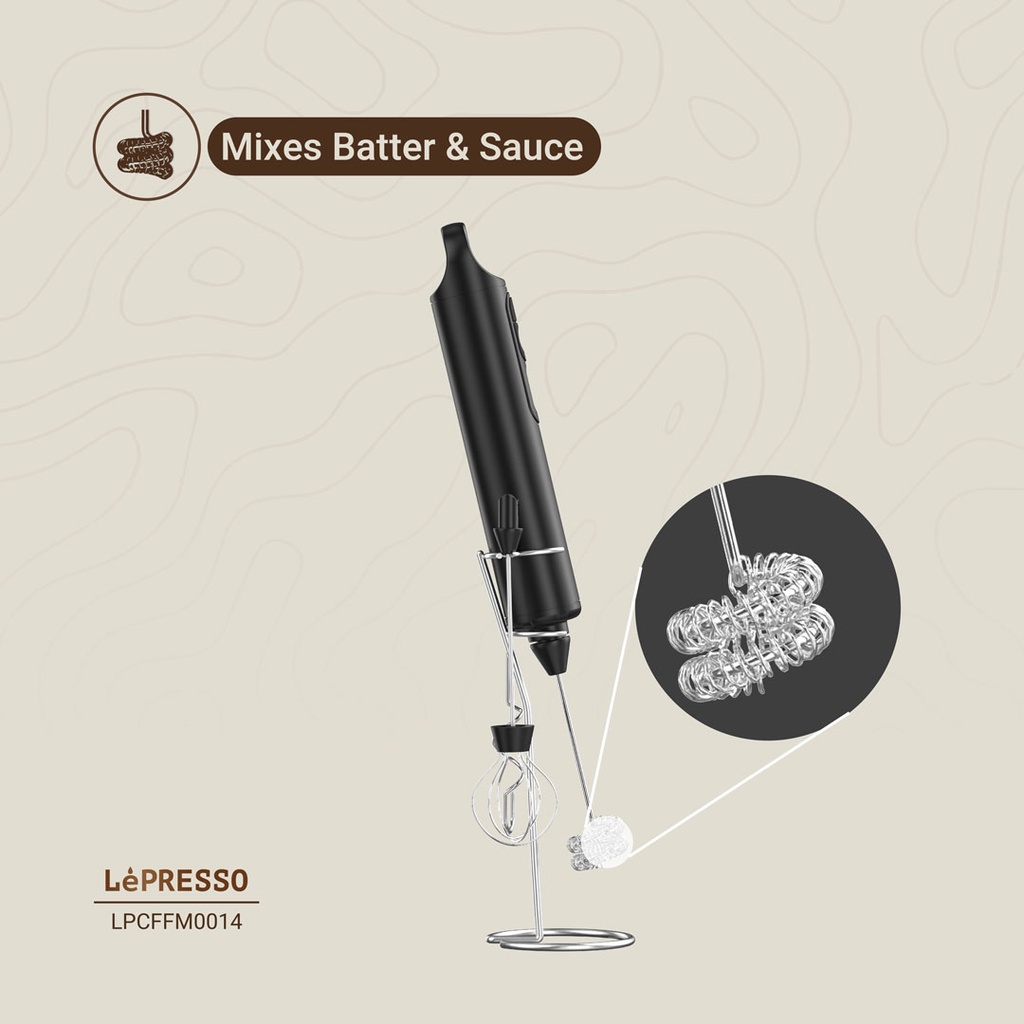 LEPRESSO FORTHMATE 3 IN 1 MILK FORTHER WITH INTERCHANGEABLE WHISKS LPO14 BLACK LPCFFM0014 thumbnail 15