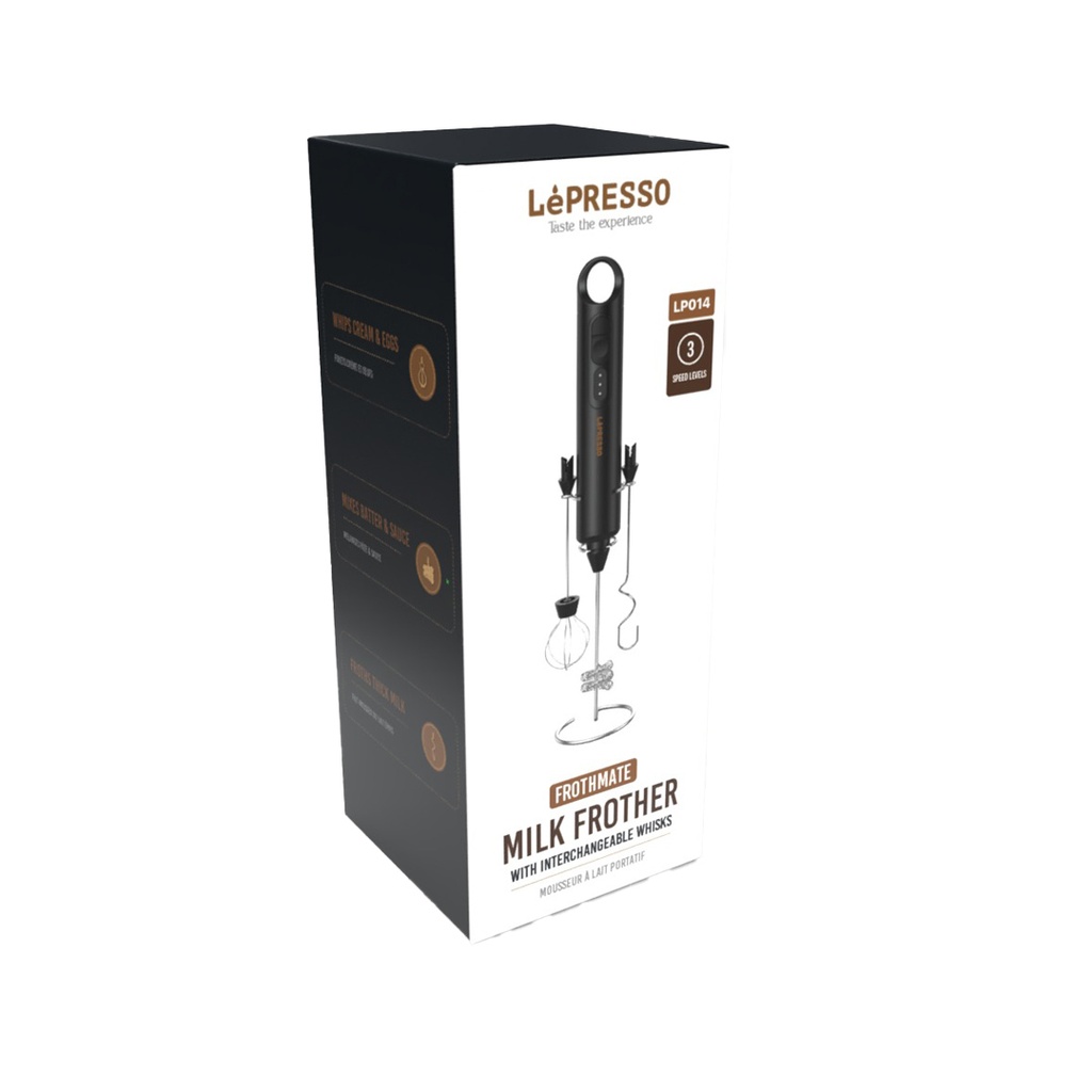 LEPRESSO FORTHMATE 3 IN 1 MILK FORTHER WITH INTERCHANGEABLE WHISKS LPO14 BLACK LPCFFM0014 thumbnail 11