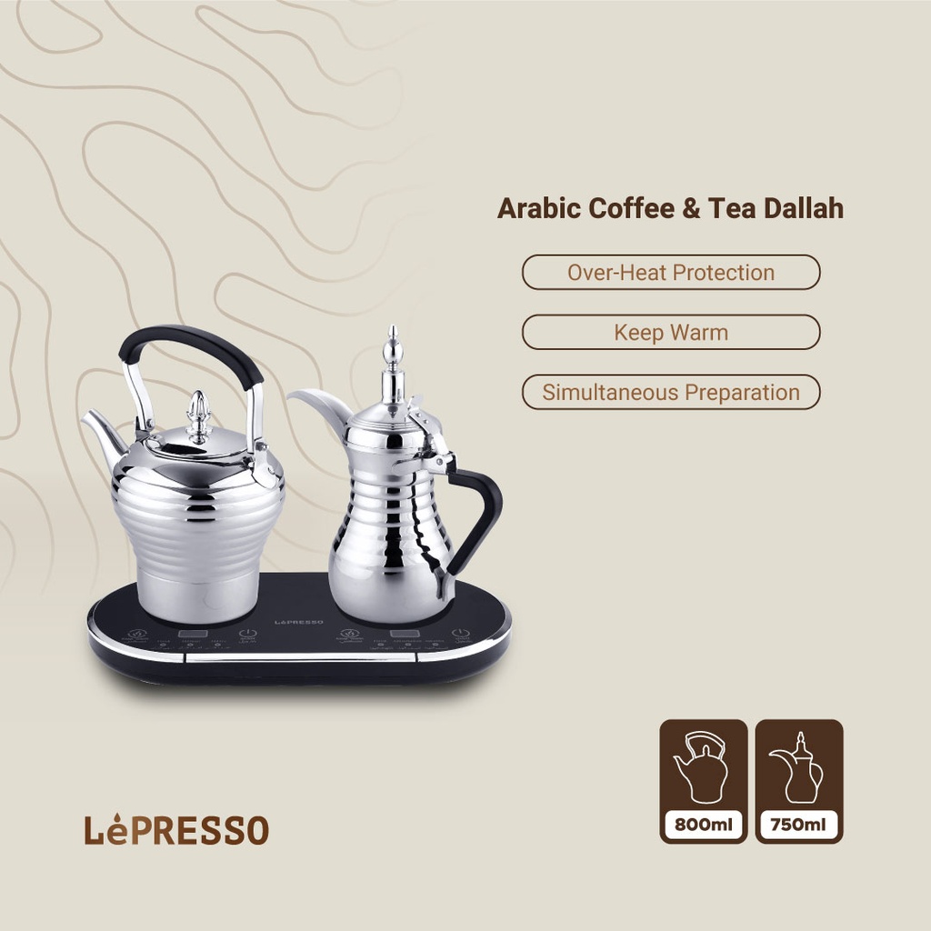 LEPRESSO ARABIC COFFEE AND TEA DALLAH 800W SILVER thumbnail 7
