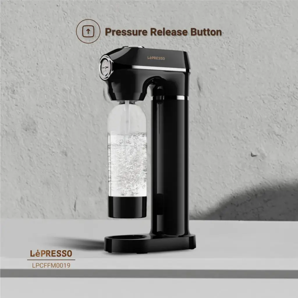 LEPRESSO CARBONATOR INSTANT SPARKLING WATER PRESSURE GAUGE BLACK LPCFFM0019 thumbnail 11