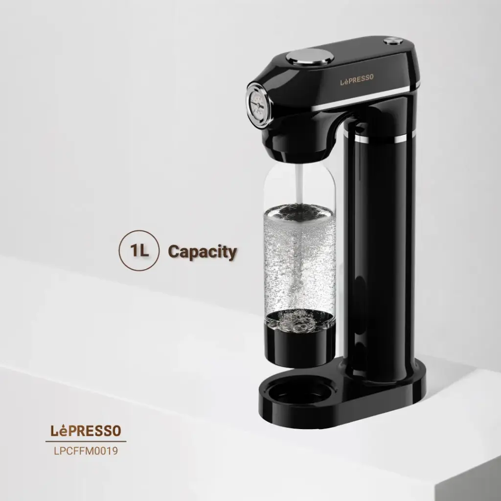 LEPRESSO CARBONATOR INSTANT SPARKLING WATER PRESSURE GAUGE BLACK LPCFFM0019 thumbnail 10