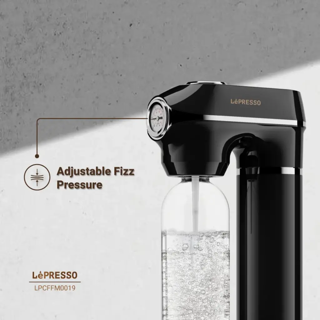 LEPRESSO CARBONATOR INSTANT SPARKLING WATER PRESSURE GAUGE BLACK LPCFFM0019 thumbnail 9