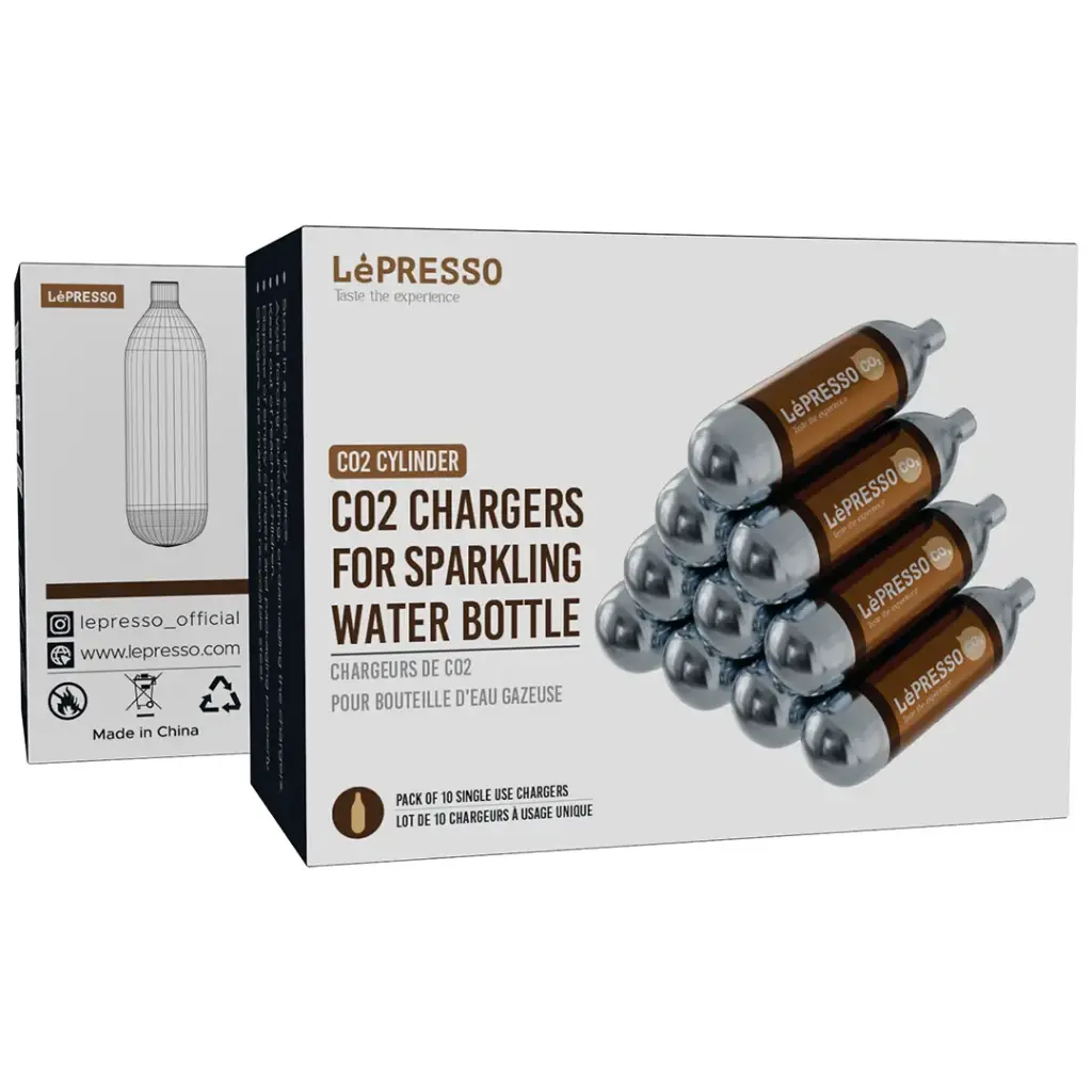 LEPRESSO 8G CO2 SMALL CYLINDER FOOD GRADE NON-THREAD SILVER LPCO2CFGTSL thumbnail 3
