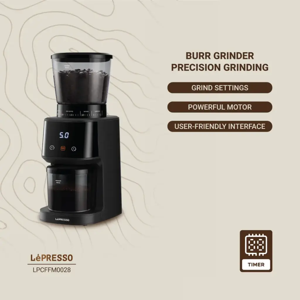 LEPRESSO CONICAL BURR GRINDER BLACK LPCFFM0028 thumbnail 8