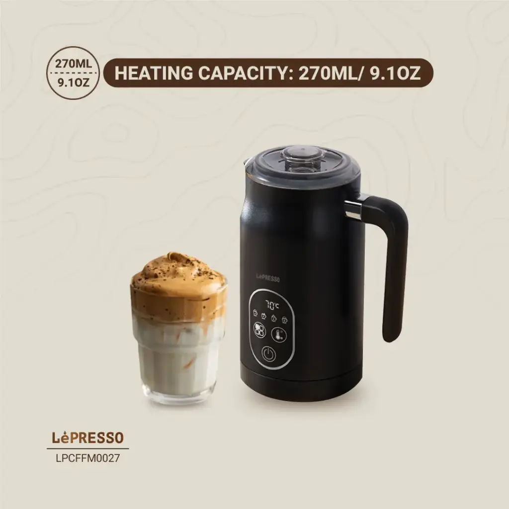 LEPRESSO FOUR FROTH MILK FROTHER TEMPERATURE CONTROL 270ML BLACK LPCFFM0027 thumbnail 10