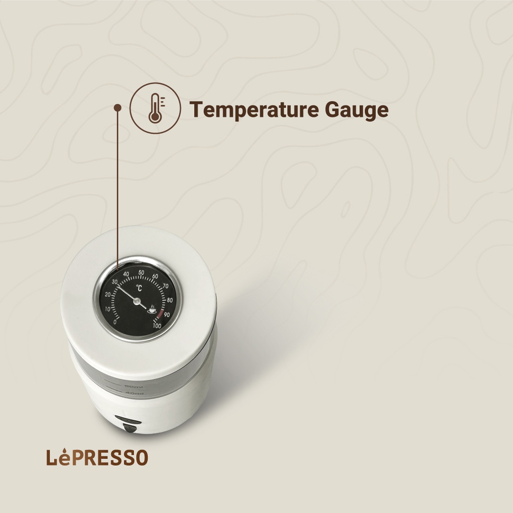 LEPRESSO PORTABLE ESPRESSO HEATING TEMPERATURE GAUGE LP001 WHITE LPCFFM001-WH thumbnail 9