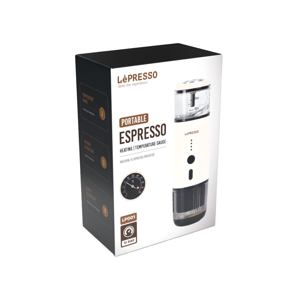 LEPRESSO PORTABLE ESPRESSO HEATING TEMPERATURE GAUGE LP001 WHITE LPCFFM001-WH thumbnail 8