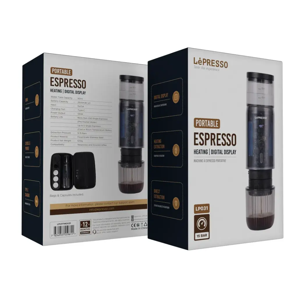 LEPRESSO PORTABLE ESPRESSO WITH DIGITAL DISPLAY BLACK LPCFFM0031 thumbnail 5