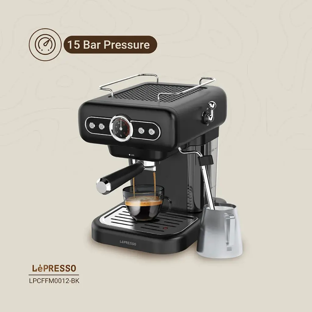 LEPRESSO RETRO ESPRESSO MACHINE BOILER GAUGE AND MILK STEAMER LP012 WHITE LPCFFM0012-WH thumbnail 15