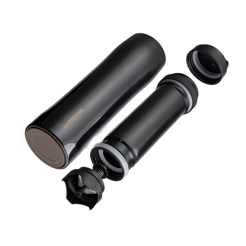 LEPRESSO PORTABLE FRENCH PRESS COFEE AND TEA STAINLESS STEEL BLACK LPSPFPBK thumbnail 6