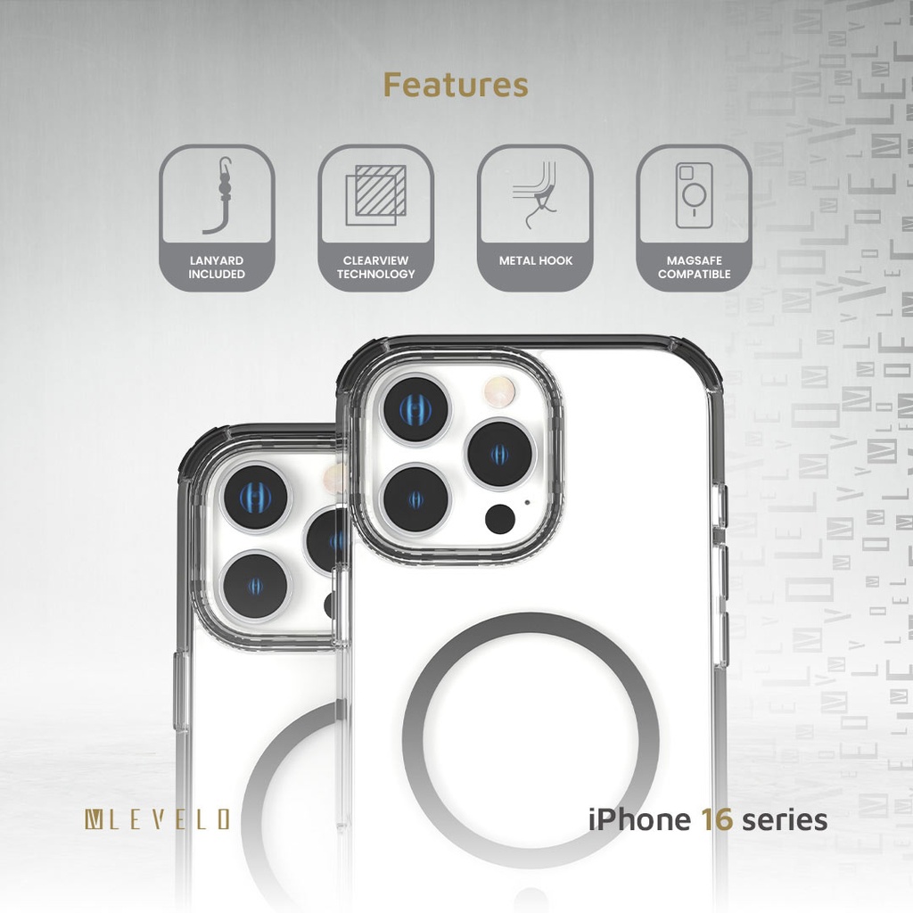 LEVELO CELESTE MAGSAFE CASE WITH CROSSBODY STRAP IPHONE 16 PRO BLACK LVLCMCCS16PBK thumbnail 10