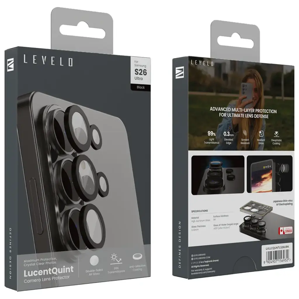 LEVELO SAMSUNG GALAXY S26 ULTRA LUCENT QUINT CAMERA LENS PROTECTOR BLACK LVLLCQUNTLS26UBK thumbnail 5