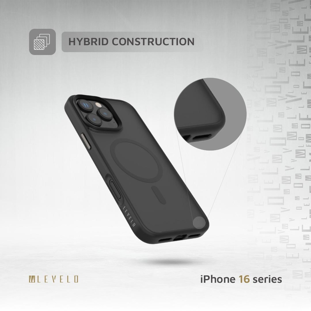 LEVELO IPHONE 16 PRO MAX MAGSAFE MATTE SOLO CASE BLACK LVLMMSC16PMBK thumbnail 14