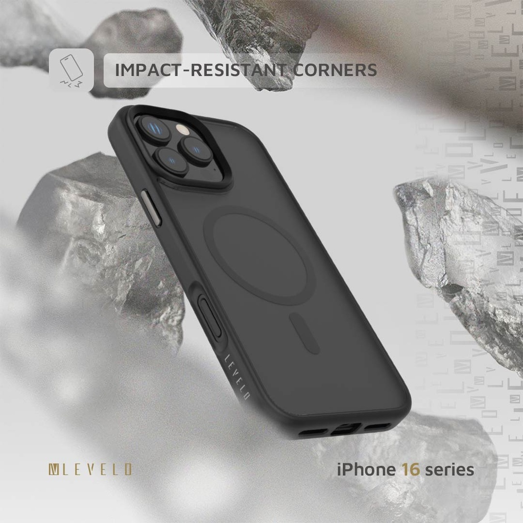 LEVELO IPHONE 16 PRO MAX MAGSAFE MATTE SOLO CASE BLACK LVLMMSC16PMBK thumbnail 12