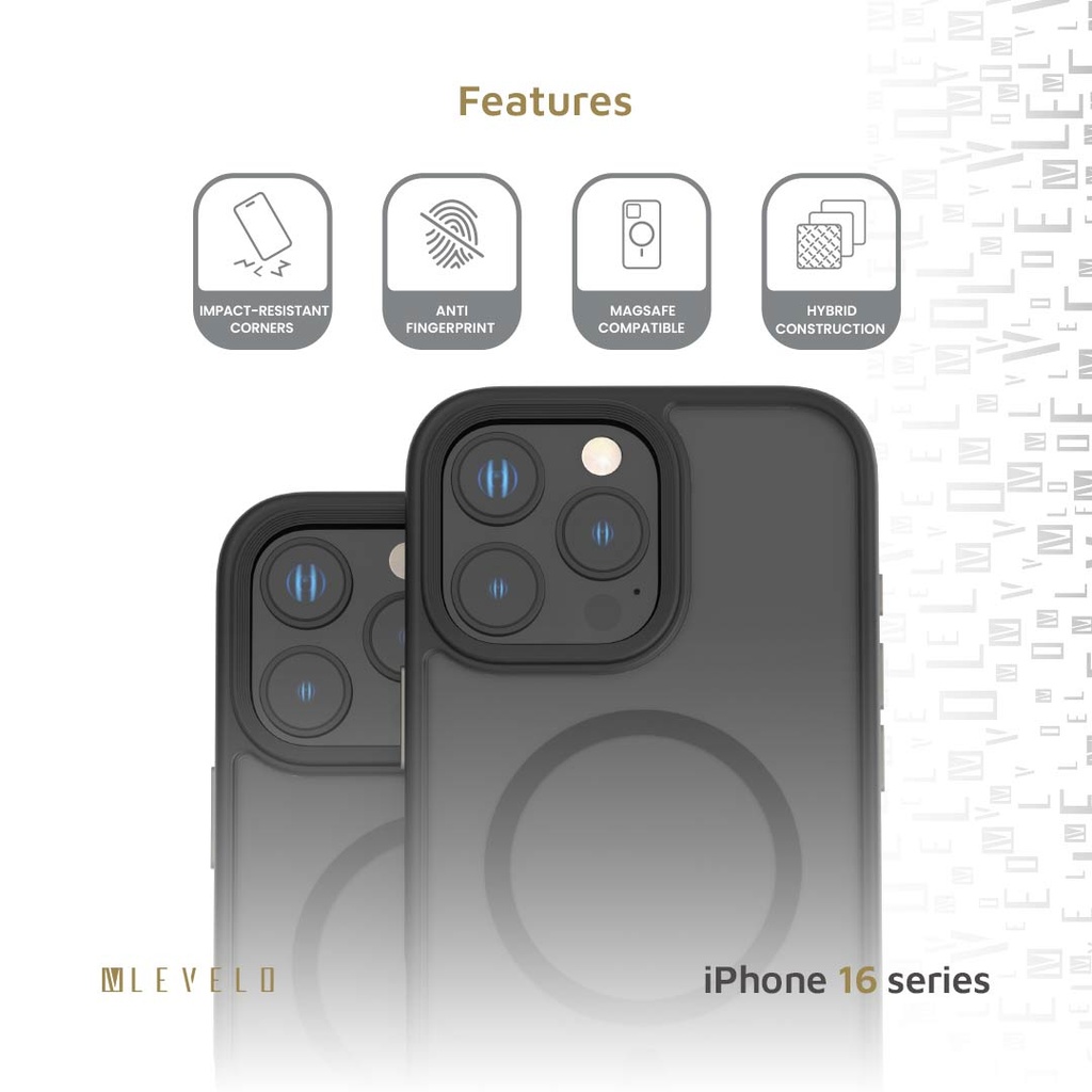 LEVELO IPHONE 16 PRO MAX MAGSAFE MATTE SOLO CASE BLACK LVLMMSC16PMBK thumbnail 11