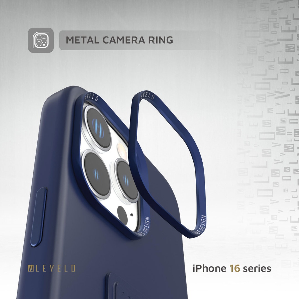 LEVELO IPHONE 16 PRO MAX MORPHIX SILICONE CASE WITH LEATHER GRIP DARK BLUE LVLMSL16PMDB thumbnail 10