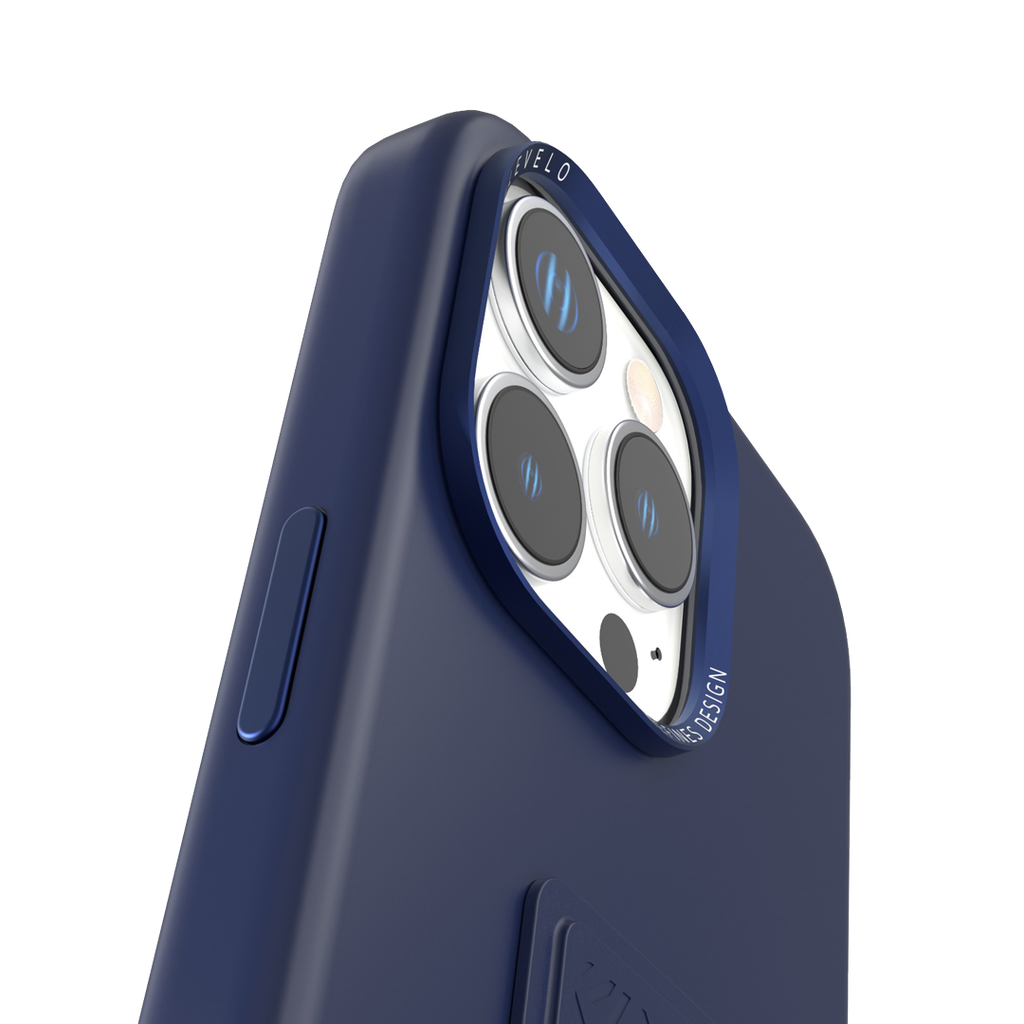 LEVELO IPHONE 16 PRO MAX MORPHIX SILICONE CASE WITH LEATHER GRIP DARK BLUE LVLMSL16PMDB thumbnail 13