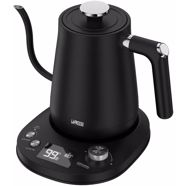 LEPRESSO ELECTRIC TEMPERATURE CONTROL POUR-OVER KETTLE 800ML LPKTTCBK BLACK thumbnail 4