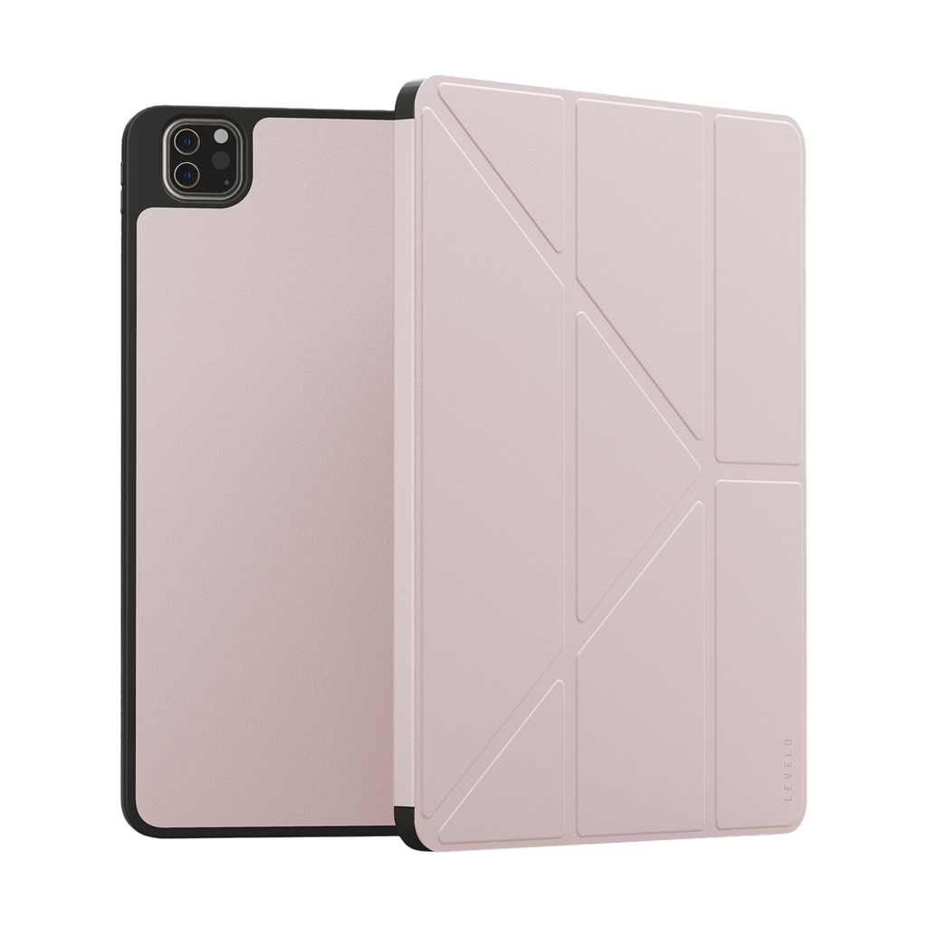 LEVELO IPAD PRO 11 INCH ELEGANT HYBRID LEATHER MAGNETIC CASE PINK LVLELGP11PK thumbnail 7