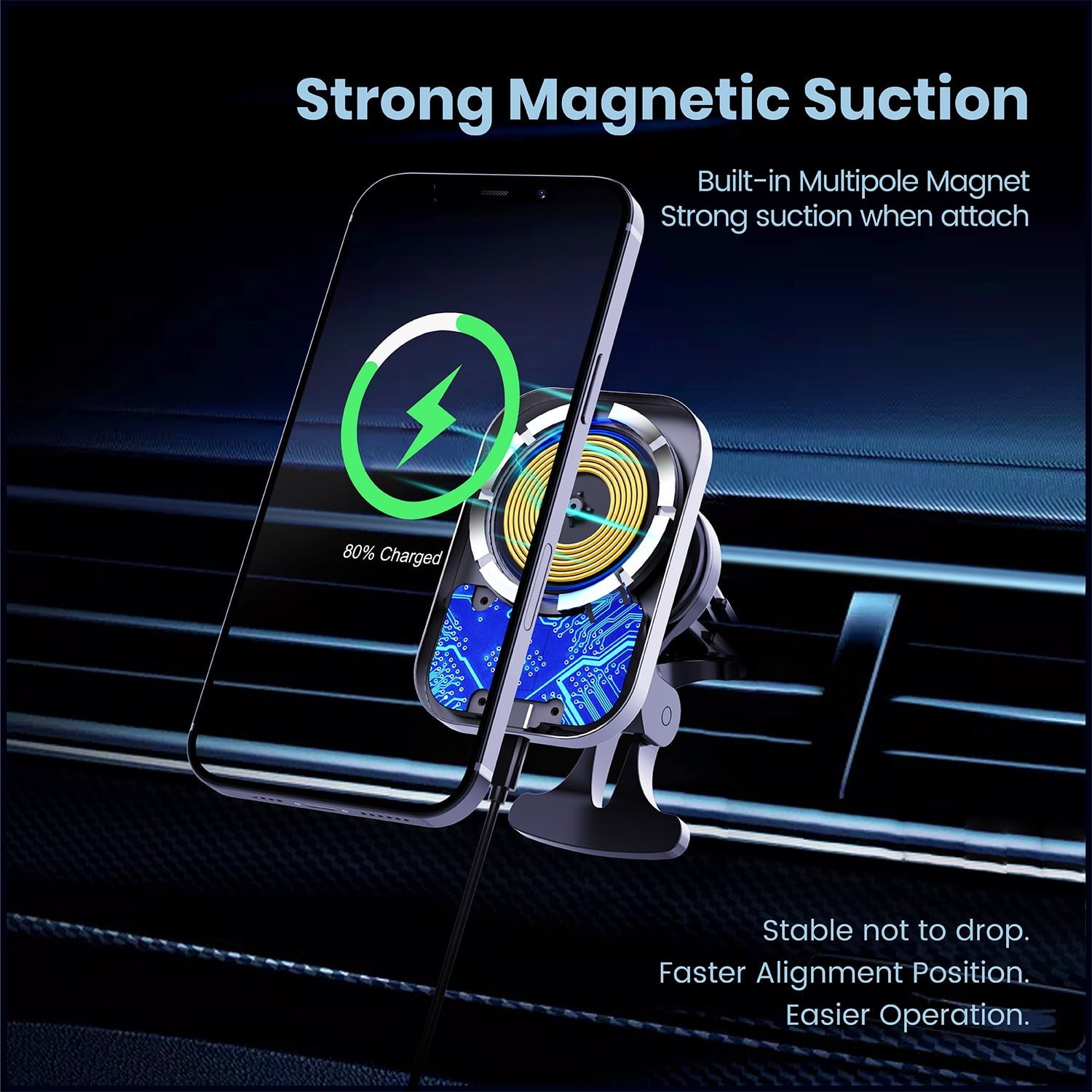 BLUPEBBLE NAVIMAG 3-IN-1 COMBO WIRELESS CHARGER BLACK BP-NAVIMAGCMBO-BK thumbnail 14