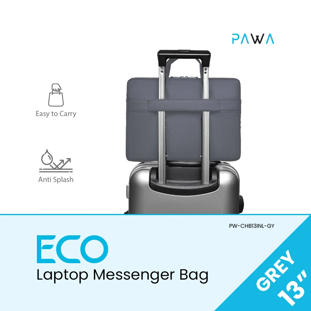 PAWA ECO LAPTOP MESSENGER BAG 13 INCH GREY PW-CHB13INL-GY thumbnail 7