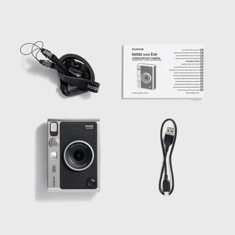 Fujifilm Instax Mini Evo Hybrid Instant Camera - Black, Retro Design, Instant Prints thumbnail 6