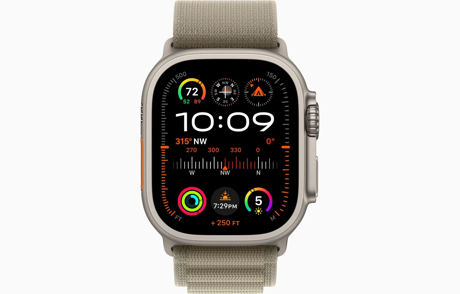APPLE WATCH ULTRA 2 49MM GPS + CELLULAR TITANIUM CASE WITH OLIVE ALPINE LOOP thumbnail 4