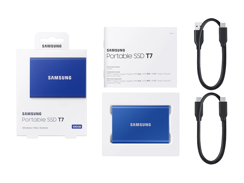 SAMSUNG PORTABLE T7 2TB EXTERNAL SSD HARD DRIVE USB 3.2 GEN 2 BLUE MU-PC2T0H thumbnail 3